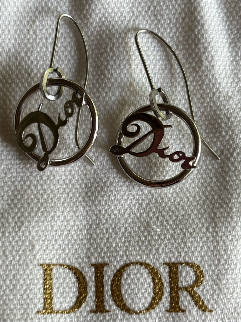 Dior Silver Script Drop Earrings NFS - Picture 7 of 11